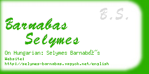 barnabas selymes business card